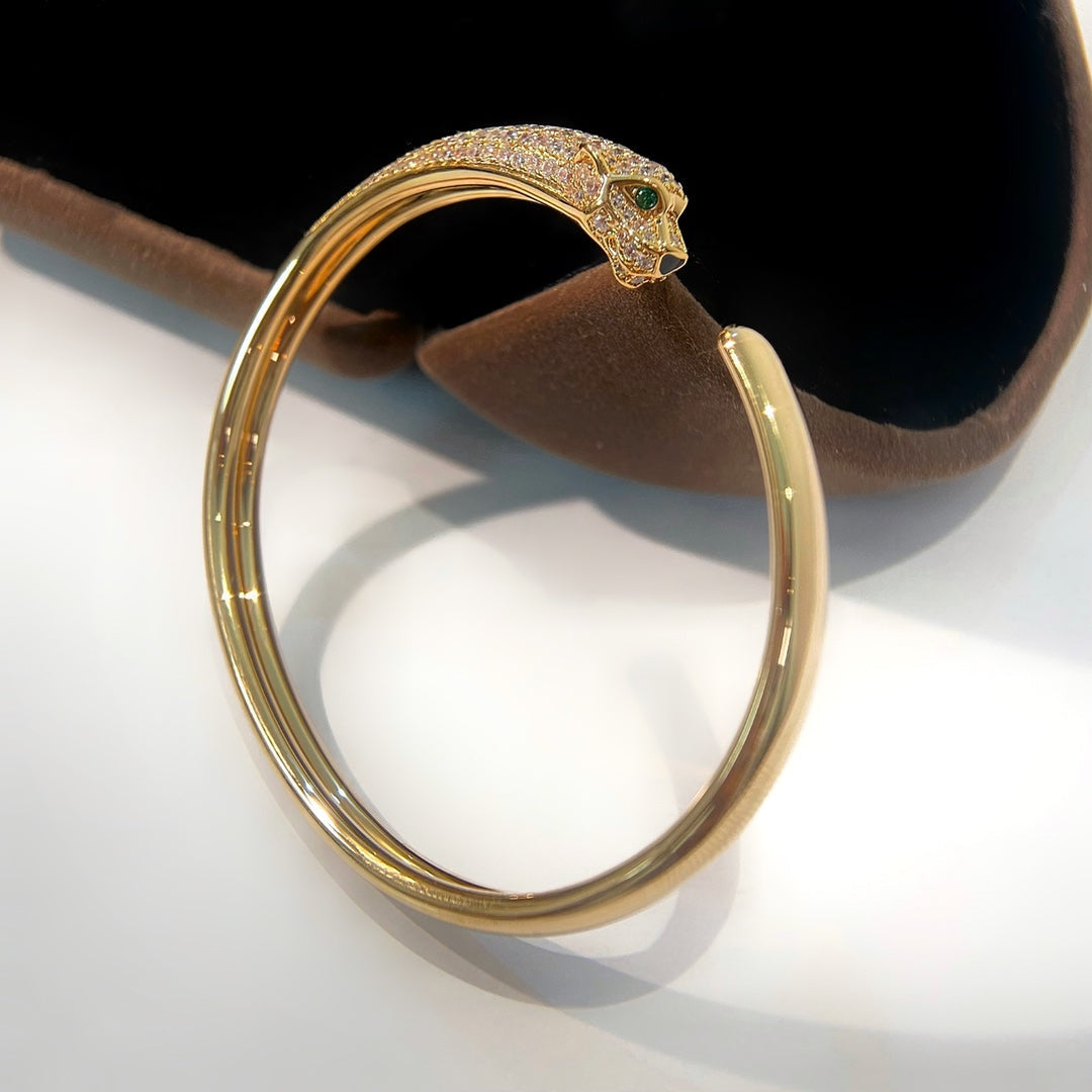 [Elowen jewels ]パンテール ゴールド ダイヤモンド オープンブレスレット