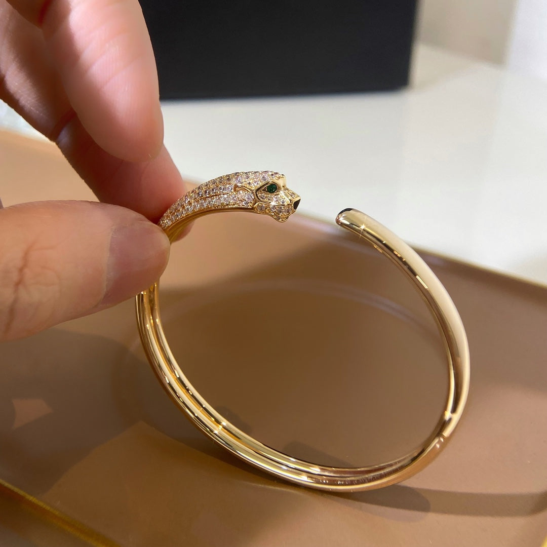 [Elowen jewels ]パンテール ゴールド ダイヤモンド オープンブレスレット