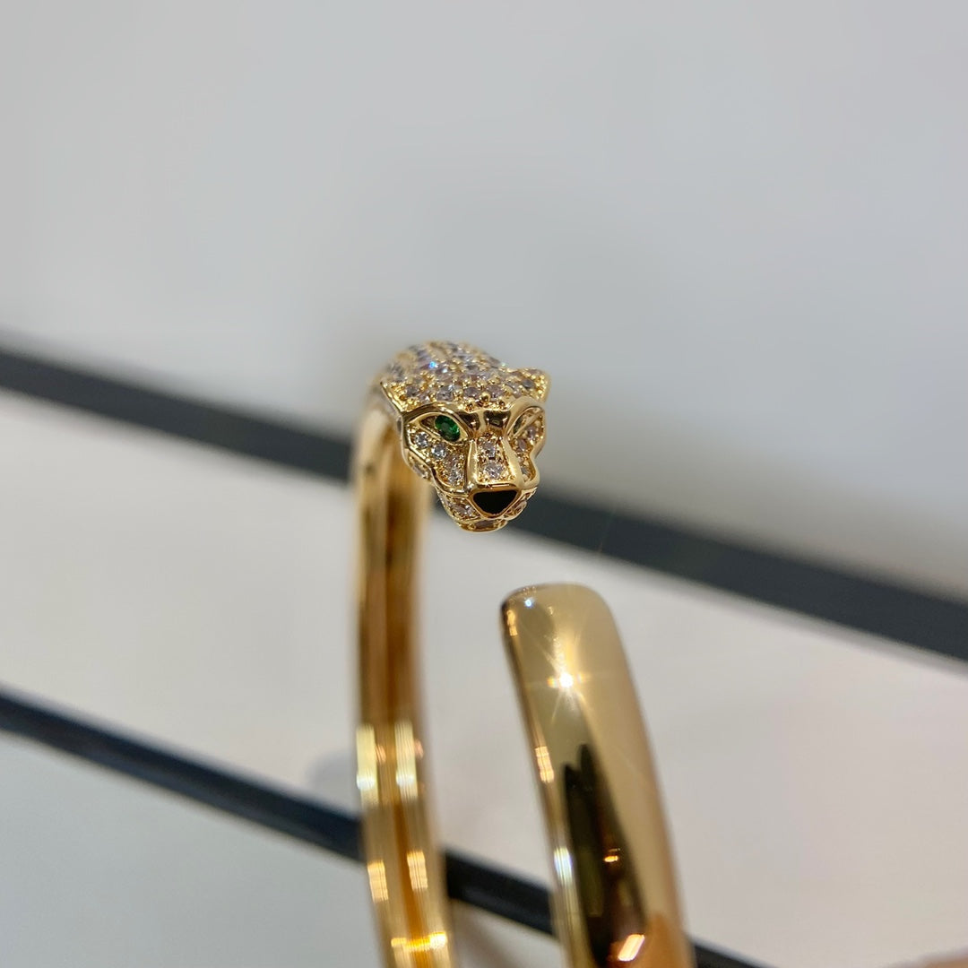 [Elowen jewels ]パンテール ゴールド ダイヤモンド オープンブレスレット