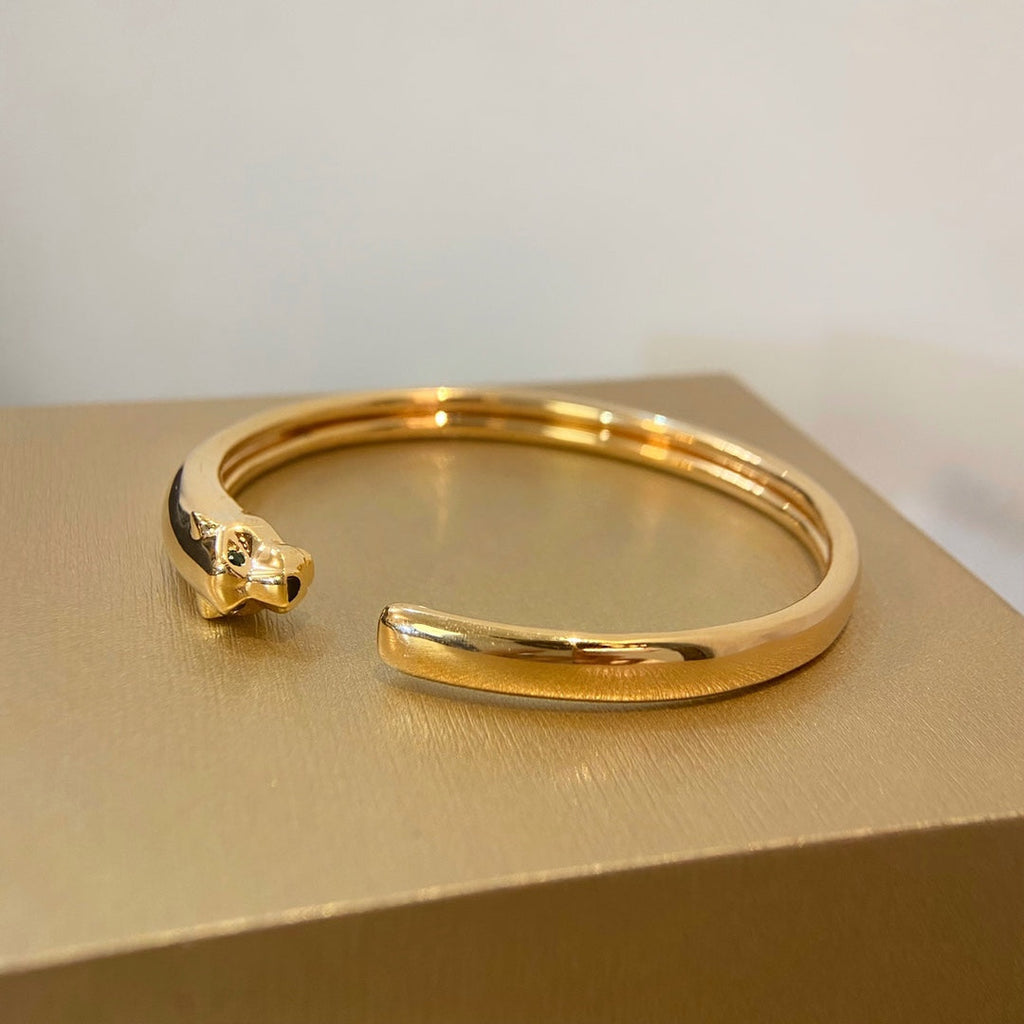 [Elowen jewels ]PANTHERE GOLDENES OFFENES ARMBAND