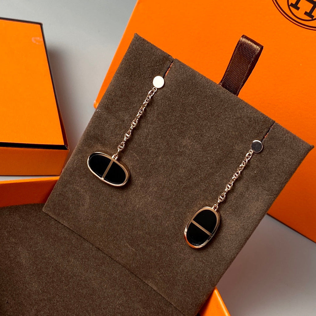 [Elowen jewels ]CHAINE VERSO ブラックセラミックピアス