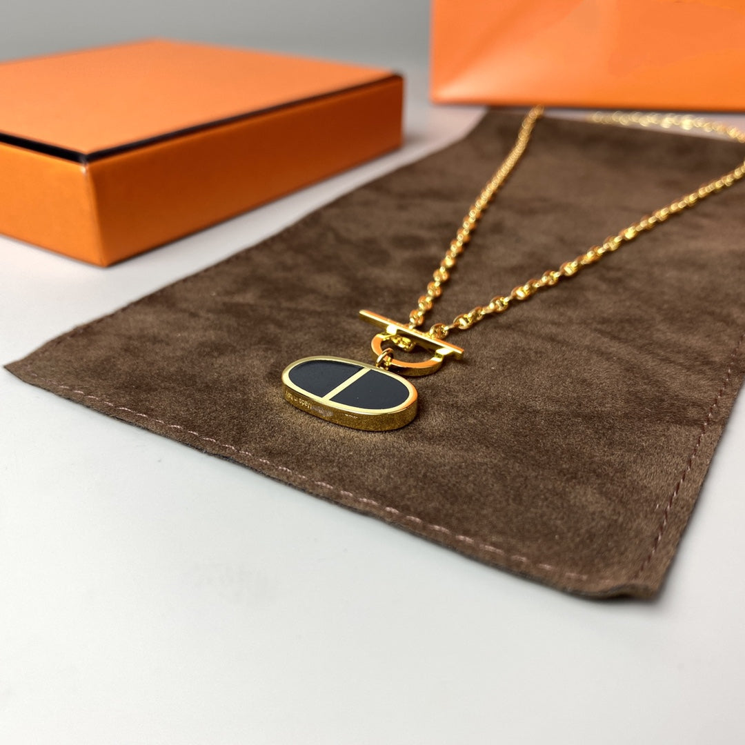 [Elowen jewels ]CHAINE VERSO HALSKETTE AUS SCHWARZER KERAMIK