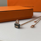 [Elowen jewels ]CONSTANCE SCHWARZER ANHÄNGER ROSÉGOLD-HALSKETTE