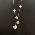 [Elowen jewels ]KLEEBLATT 5 MOTIVE SILBER-DIAMANT-HALSKETTE