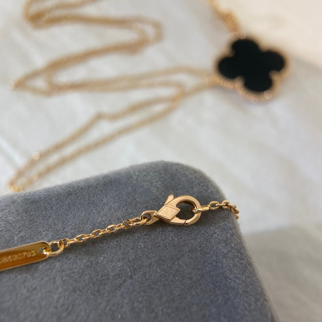 [Elowen jewels ]クローバー 25MM ネックレス ゴールド オニキス