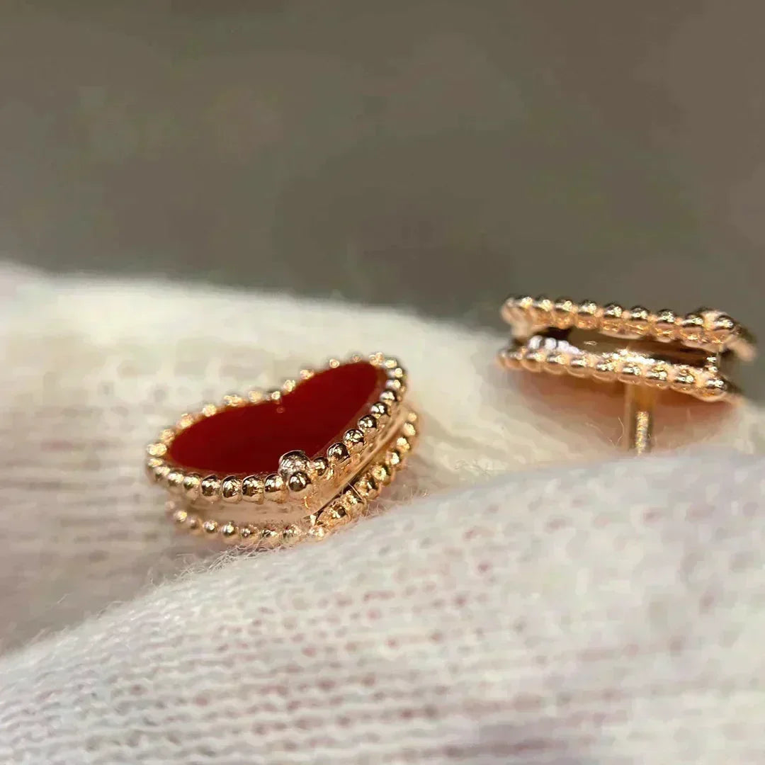 [Elowen jewels ]HEART CARNELIAN STUD EARRINGS