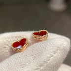 [Elowen jewels ]HEART CARNELIAN STUD EARRINGS