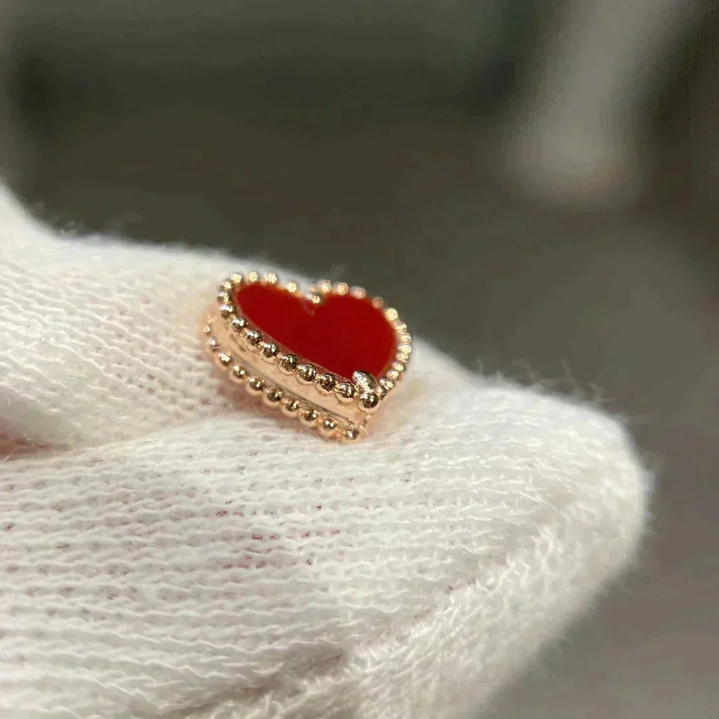 [Elowen jewels ]HEART CARNELIAN STUD EARRINGS