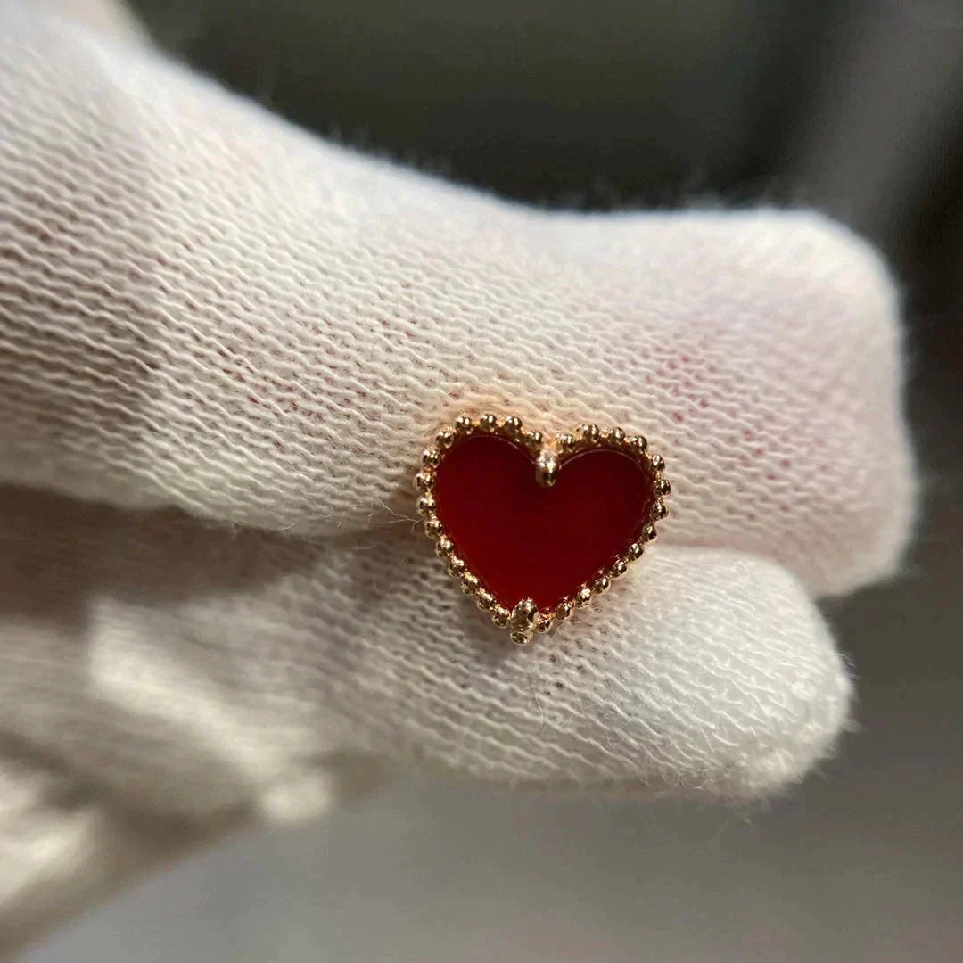 [Elowen jewels ]HEART CARNELIAN STUD EARRINGS