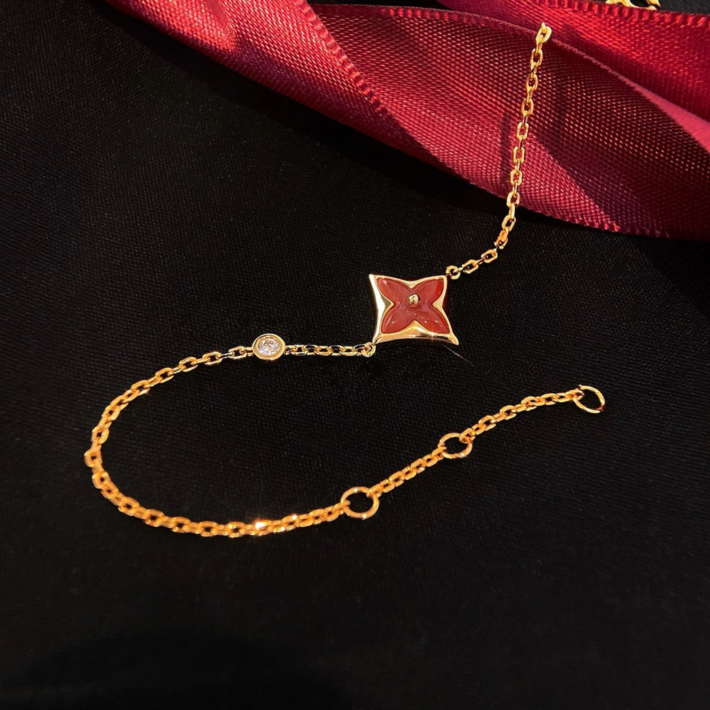 [Elowen jewels ]COLOR STAR CARNELIAN PINK GOLD DIAMOND BRACELET