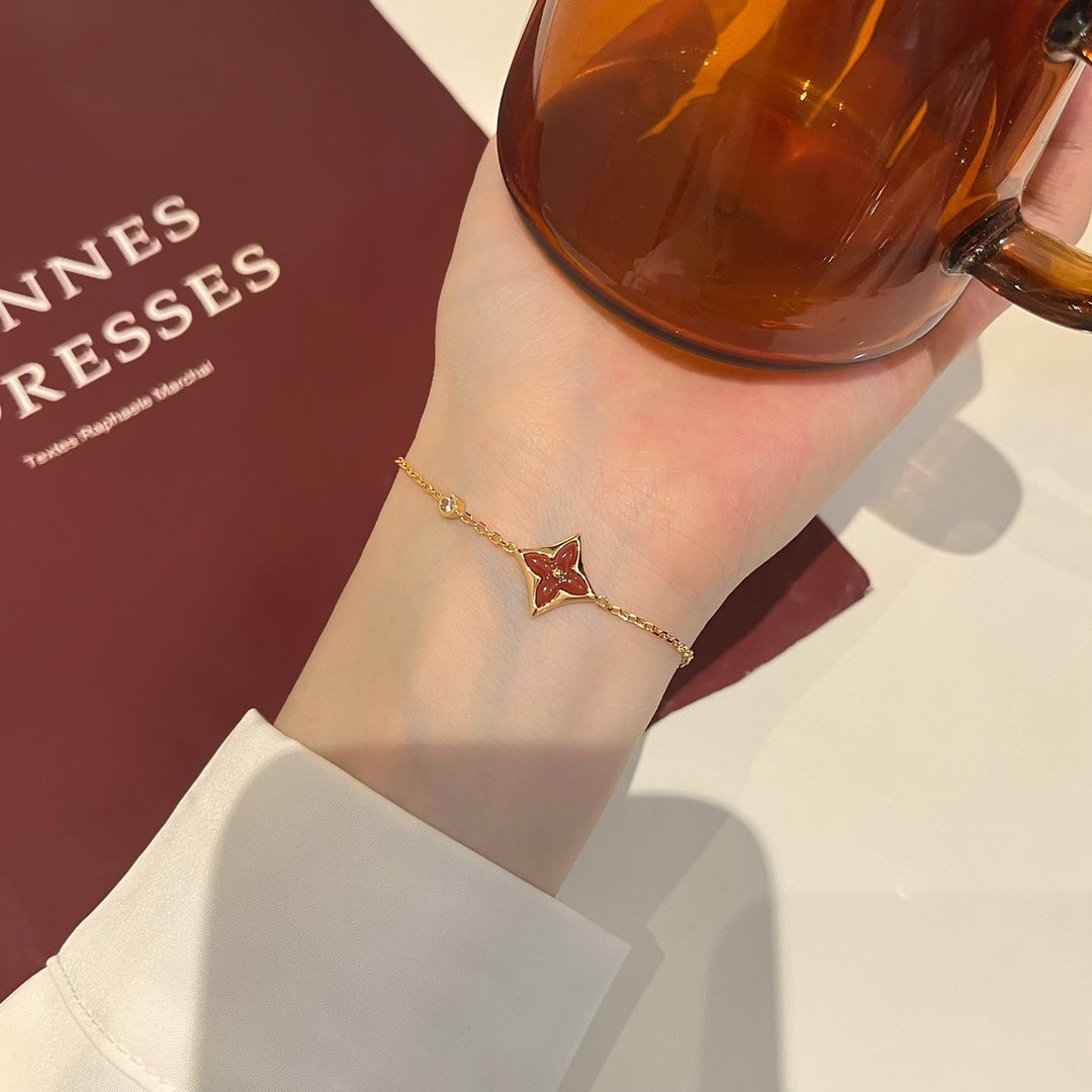 [Elowen jewels ]COLOR STAR CARNELIAN PINK GOLD DIAMOND BRACELET