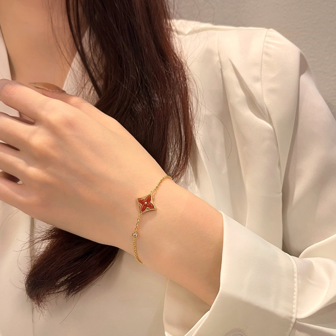 [Elowen jewels ]COLOR STAR CARNELIAN PINK GOLD DIAMOND BRACELET