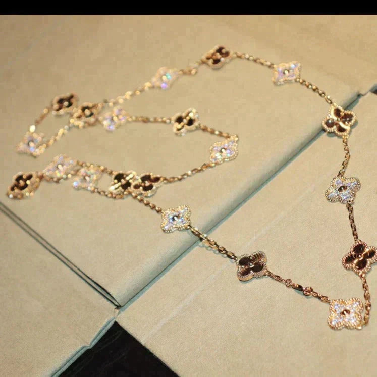 [Elowen jewels ]クローバー 20モチーフ レーザーダイヤモンド ネックレス