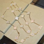 [Elowen jewels ]CLOVER 20 MOTIFS WHITE MOP NECKLACE