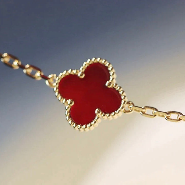 [Elowen jewels ]CLOVER 20 MOTIFS CARNELIAN NECKLACE