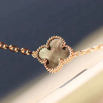 [Elowen Jewels]CLOVER 20 MOTIFS DARK MOP DIAMOND  NECKLACE