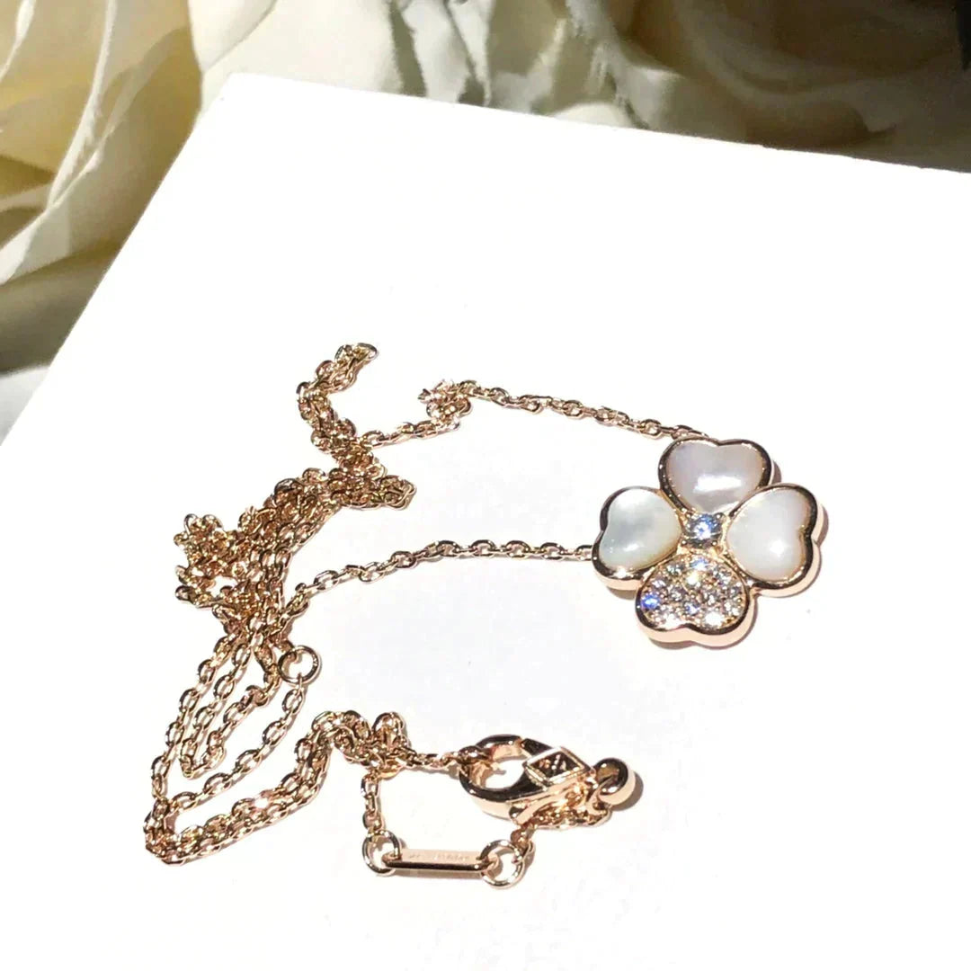 [Elowen jewels ]クローバー MOP ダイヤモンド ローズゴールド ネックレス