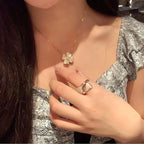 [Elowen jewels ]クローバー MOP ダイヤモンド ローズゴールド ネックレス