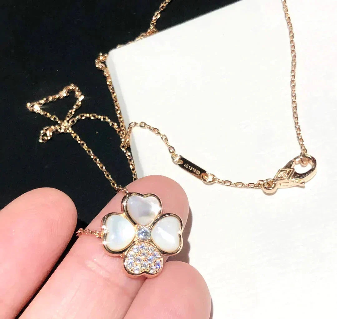 [Elowen jewels ]クローバー MOP ダイヤモンド ローズゴールド ネックレス