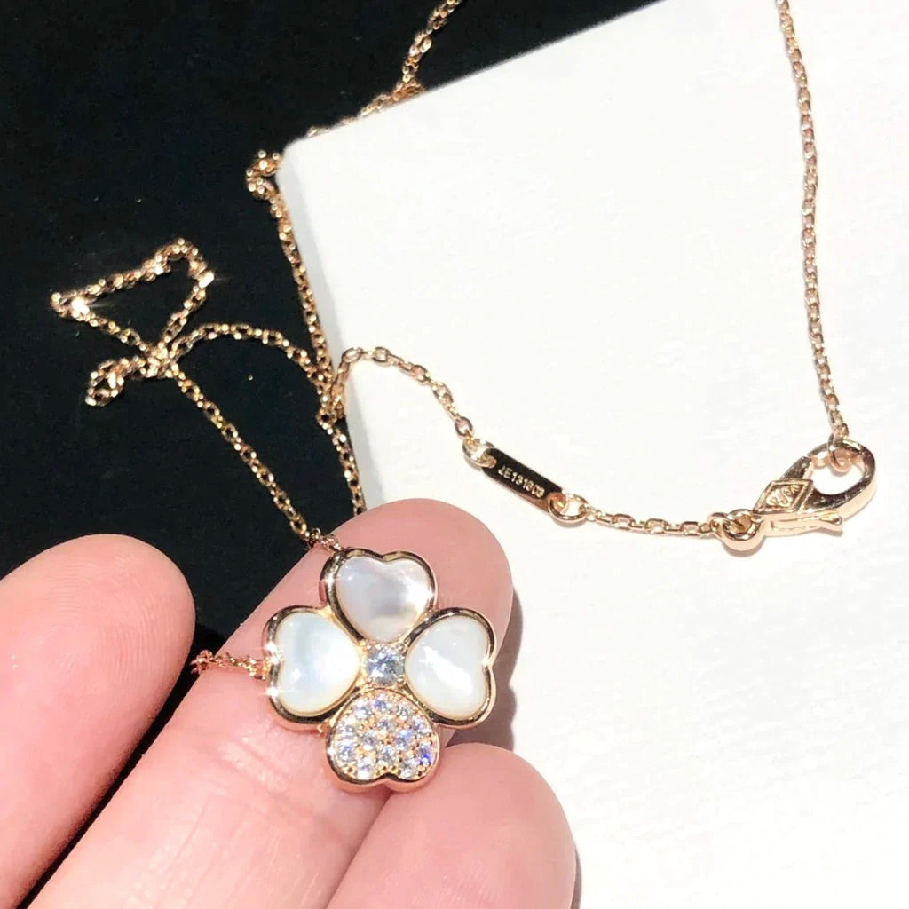 [Elowen jewels ]クローバー MOP ダイヤモンド ローズゴールド ネックレス