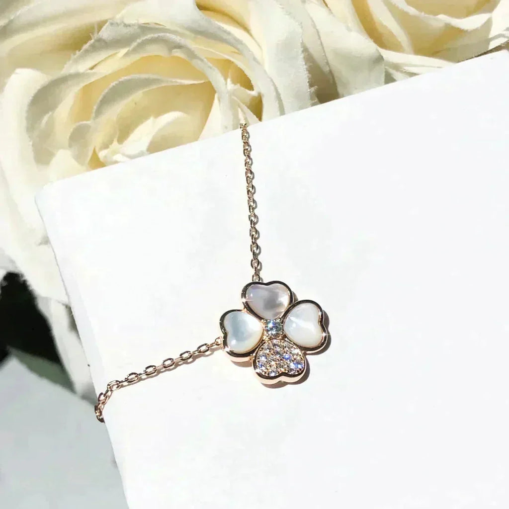 [Elowen jewels ]クローバー MOP ダイヤモンド ローズゴールド ネックレス