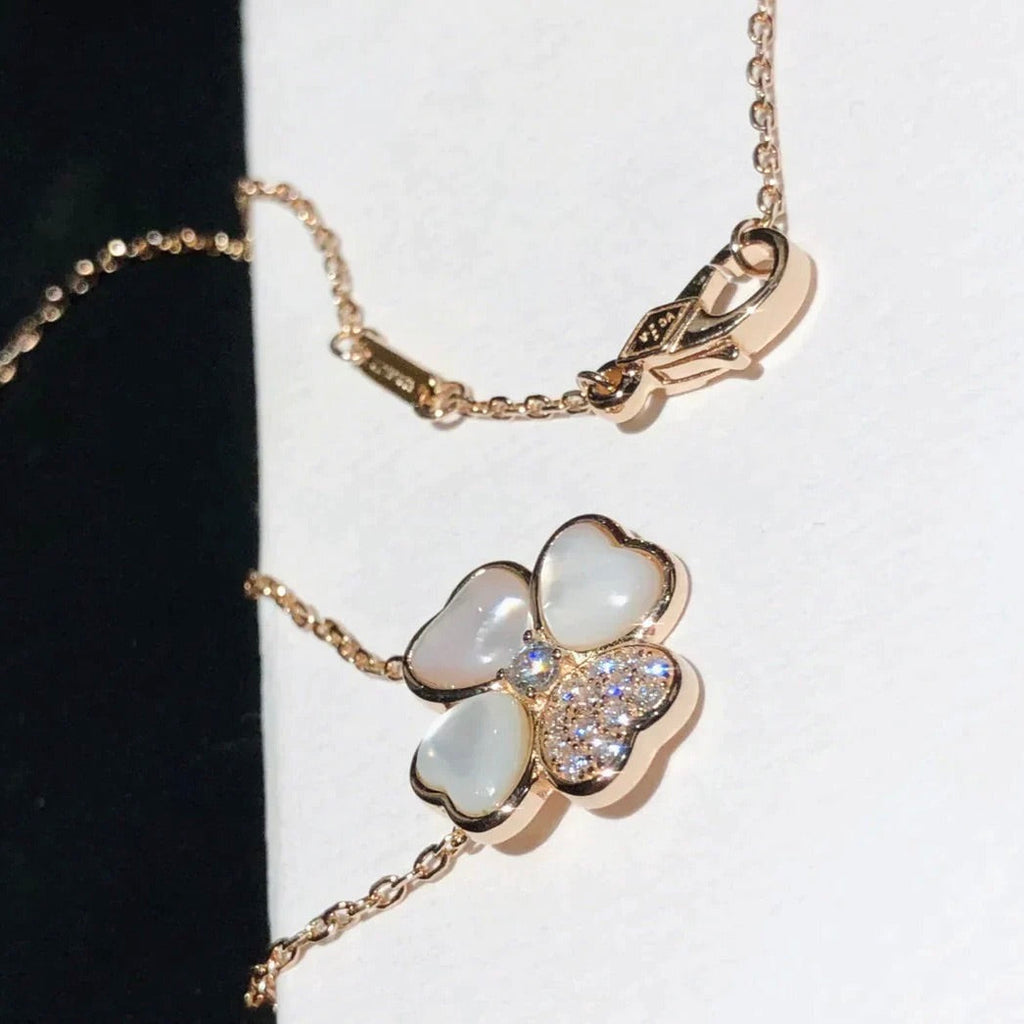 [Elowen jewels ]クローバー MOP ダイヤモンド ローズゴールド ネックレス