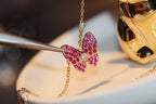 [Elowen jewels ]BUTTERFLY RED DIAMOND ROSE GOLD NECKLACE