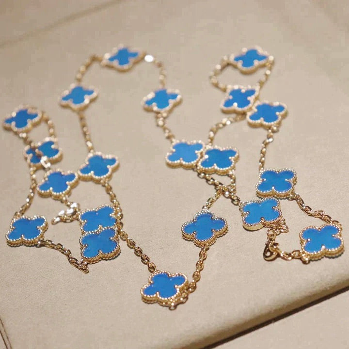 [Elowen jewels ]CLOVER 20モチーフ ブルーアゲート ゴールド