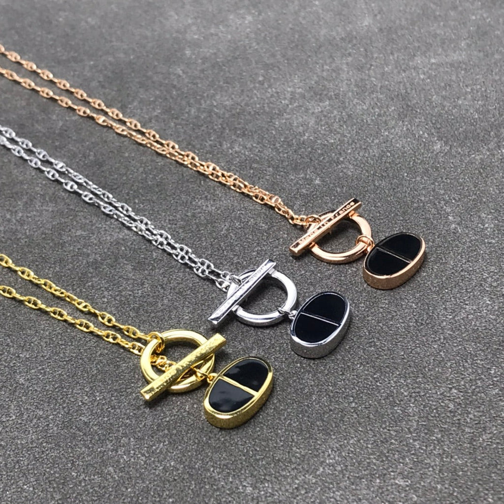 [Elowen jewels ]CHAINE VERSO HALSKETTE AUS SCHWARZER KERAMIK