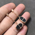 [Elowen jewels ]CHAINE VERSO OHRRINGE AUS SCHWARZER KERAMIK UND SILBER