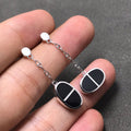 [Elowen jewels ]CHAINE VERSO OHRRINGE AUS SCHWARZER KERAMIK UND SILBER