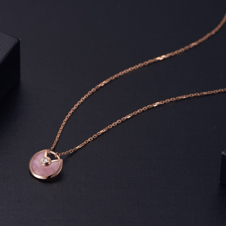 [Elowen jewels ]AMULETTE ROSE GOLD PINK MOP NECKLACE
