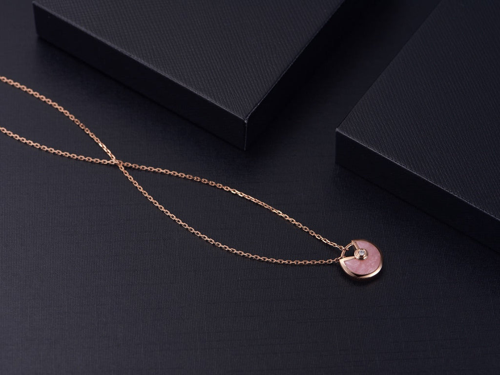 [Elowen jewels ]AMULETTE ROSE GOLD PINK MOP NECKLACE