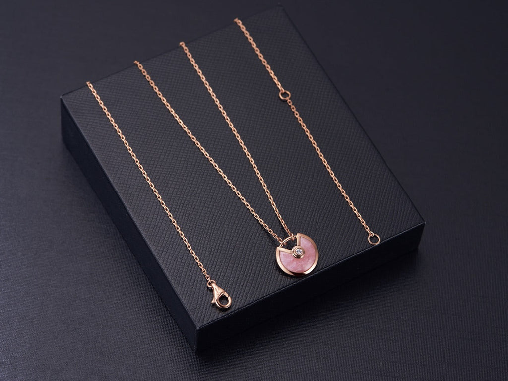[Elowen jewels ]AMULETTE ROSE GOLD PINK MOP NECKLACE