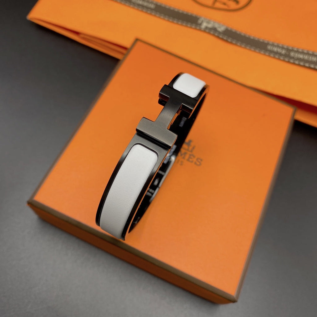 [Elowen jewels ]H-ARMBAND 12MM SCHWARZ WEIẞ KERAMIK