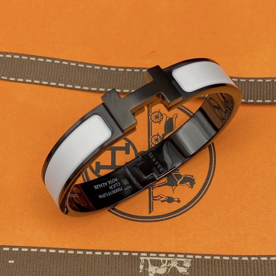 [Elowen jewels ]H-ARMBAND 12MM SCHWARZ WEIẞ KERAMIK