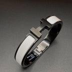 [Elowen jewels ]H-ARMBAND 12MM SCHWARZ WEIẞ KERAMIK