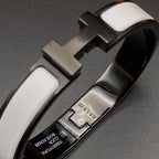 [Elowen jewels ]H-ARMBAND 12MM SCHWARZ WEIẞ KERAMIK