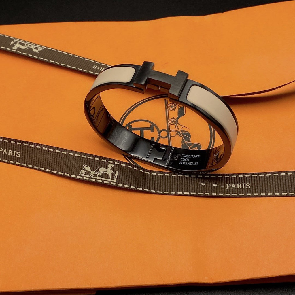 [Elowen jewels ]H BRACELET 12MM BLACK BEIGE CERAMIC