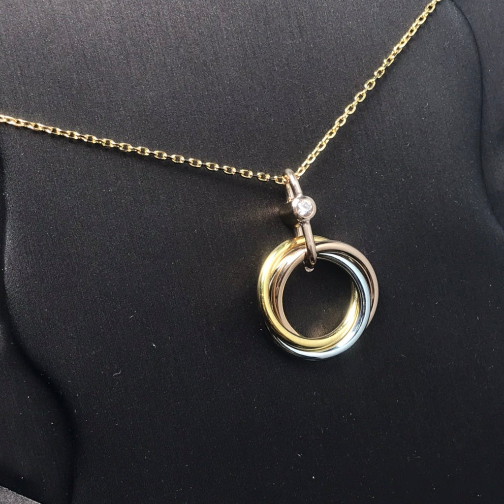 [Elowen jewels ]TRINITY SILVER GOLD PINK GOLD NECKLACE