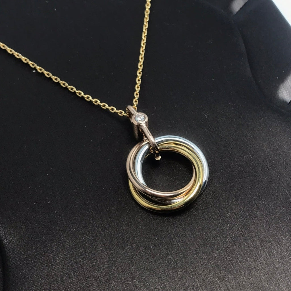 [Elowen jewels ]TRINITY SILVER GOLD PINK GOLD NECKLACE