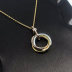 [Elowen jewels ]TRINITY SILVER GOLD PINK GOLD NECKLACE