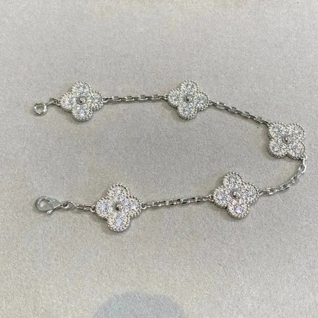 [Elowen jewels ] CLOVER 5 MOTIF FULL DIAMOND BRACELET COLLECTION