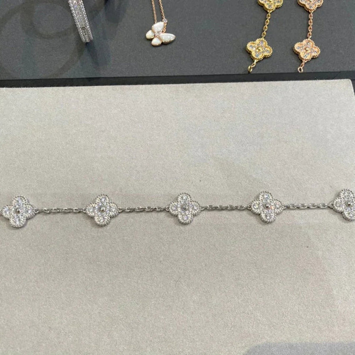 [Elowen jewels ] CLOVER 5 MOTIF FULL DIAMOND BRACELET COLLECTION