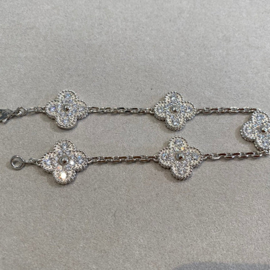 [Elowen jewels ] CLOVER 5 MOTIF FULL DIAMOND BRACELET COLLECTION