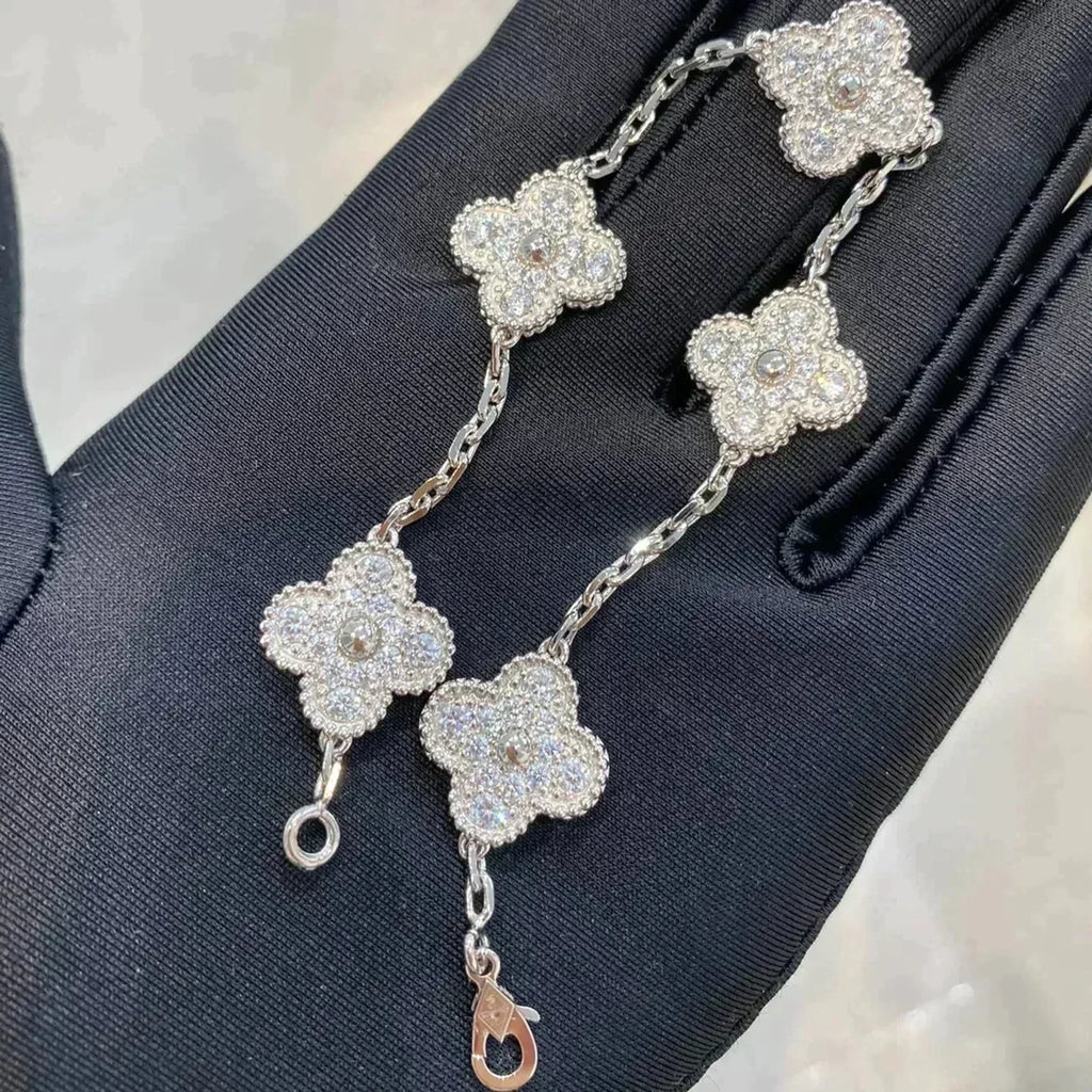 [Elowen jewels ] CLOVER 5 MOTIF FULL DIAMOND BRACELET COLLECTION