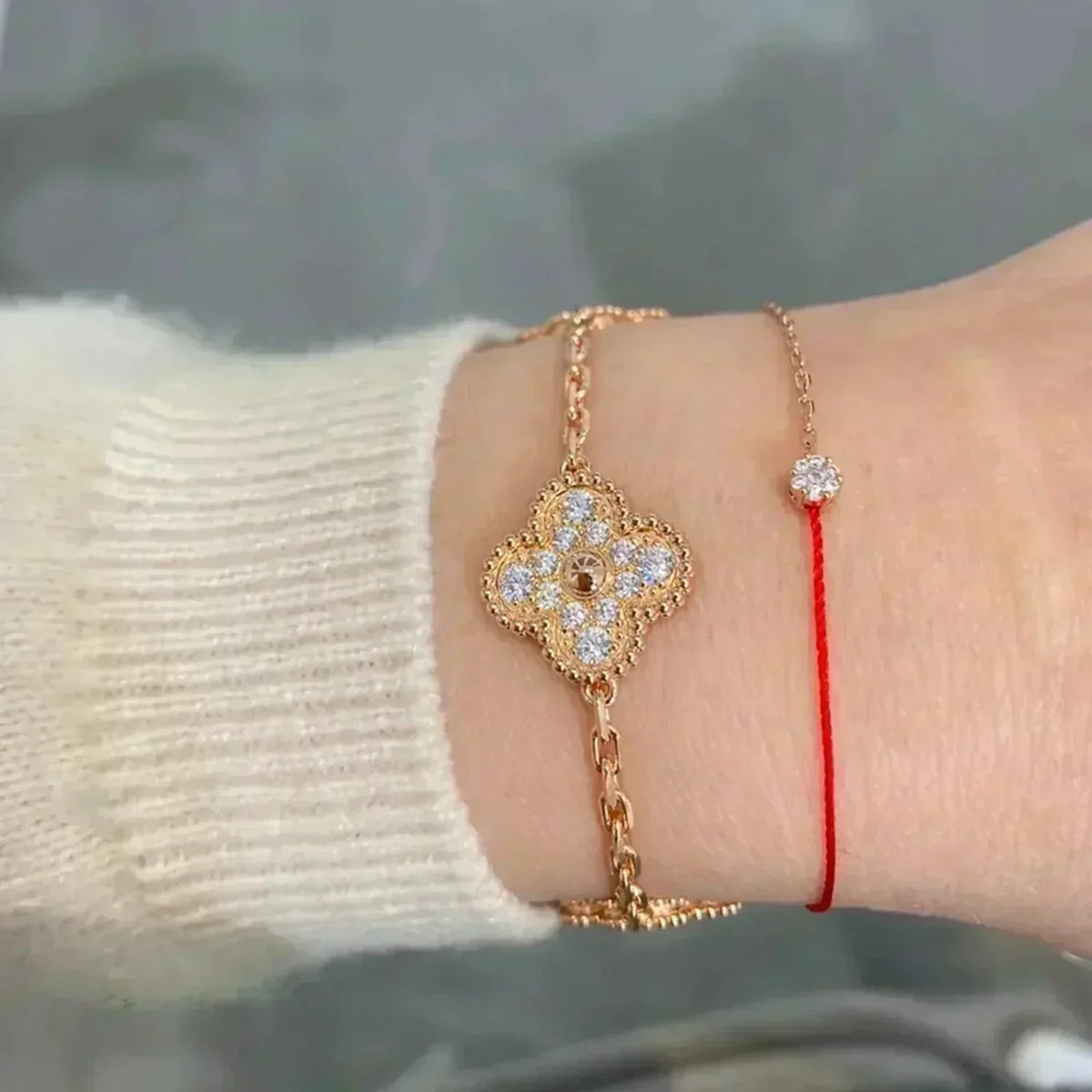 [Elowen jewels ] CLOVER 5 MOTIF FULL DIAMOND BRACELET COLLECTION