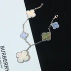 [Elowen jewels ]CLOVER BRACELET 5 MOTIFS MOP CHALCEDONY SILVER