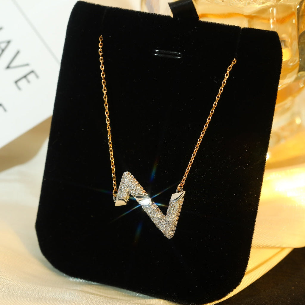 [Elowen jewels ]VOLT SILVER DIAMOND PEDANT NECKLACE
