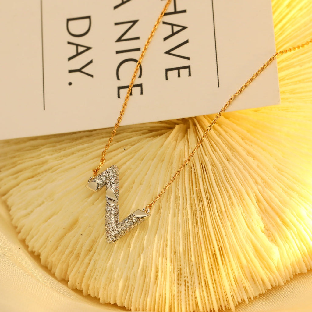 [Elowen jewels ]VOLT SILVER DIAMOND PEDANT NECKLACE